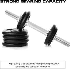 Pasangan yang dapat disesuaikan latihan Gym latihan angkat besi <span class=keywords><strong>Dumbbell</strong></span> <span class=keywords><strong>Bar</strong></span> menangani 1 inci Diameter berulir berat bebas bobot - Product Image 4