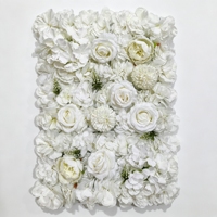 Panel de Pared de Flores Artificiales de Hortensias y Rosas de Seda Blancas para Bodas, San Valentín y Eventos Navideños