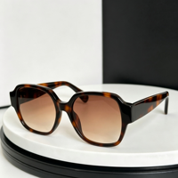 Lunettes de soleil polarisées carrées vintage dégradées dorées, unisexe, monture épaisse en acétate, légères, UV400, tendance, vente en gros usine