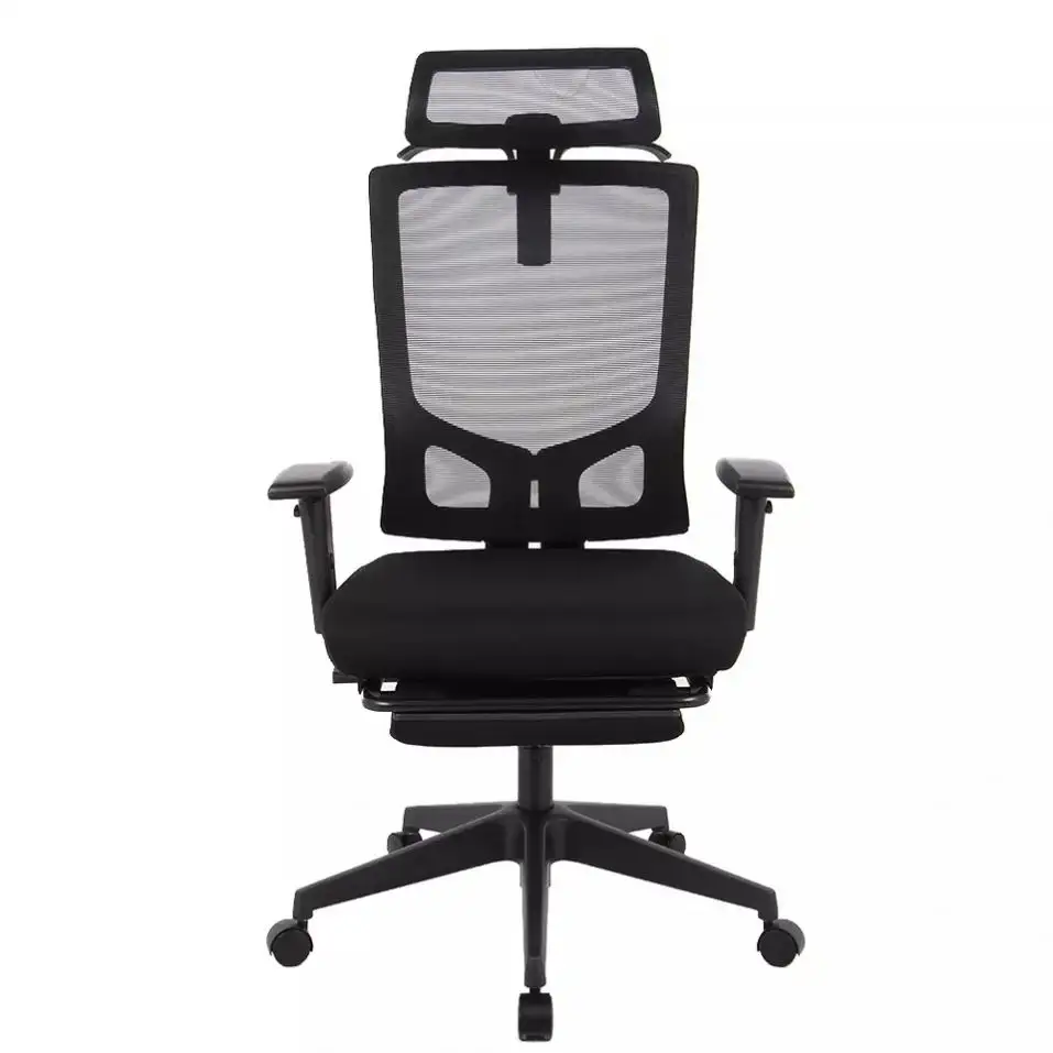 HENGLIN आधुनिक डिजाइन उच्च वापस काला जाल आरामदायक Footrest के साथ कार्यालय की कुर्सी