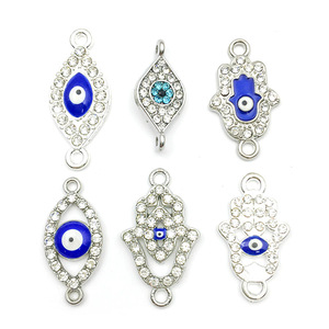 Pendentif œil porte-bonheur en alliage de zinc avec sertissage de strass pour accessoires de bijoux DIY et cadeaux - Product Image 5