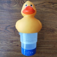 Cleanwell Canard Jaune Mignon Grande Capacité Piscine Flottant Distributeur Chlorinateur Télescopique