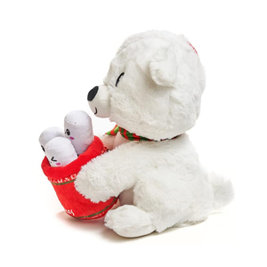 Hoạt hình giáng sinh gấu bắc cực nhồi bông đồ chơi sang trọng giữ cốc kẹo dẻo xoay quanh để leng keng chuông đá sang trọng giáng sinh ELF - Product Image 3