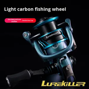 <span class=keywords><strong>Moulinet</strong></span> de pêche Lurekiller à chargement frontal, 2000/2500/3000/4000, pour calmar et bar, double bobine, rapport de transmission 5.2:1, main gauche, métal, pour la pêche en rivière - Product Image 3