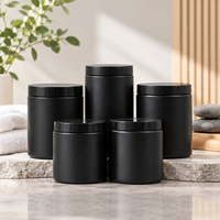 Pots cosmétiques en plastique HDPE de qualité alimentaire, cylindriques épais, blanc/noir, avec couvercles, tailles 50ml-3500ml