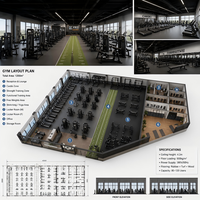 FRS Venta al por Mayor de Fábrica: Conjunto de Equipos de Gimnasio de 1000m², Solución Integral para Centros de Fitness Comerciales, Entrenamiento de Fuerza, Cardio y Cuerpo Completo