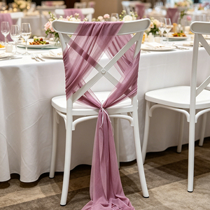 Funda y Decoración para Silla de Boda - Cubierta de Silla de Chifón y Tul para Hotel, Boda, Fiesta en Bali - Product Image 1
