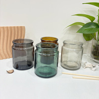 7oz 200ml Farbige Glas-Kerzengläser mit Korkverschluss Bernstein/Klar/Grün Leere DIY Sojawachs Aromatherapie Raumduft Weihnachten Umweltfreundlich