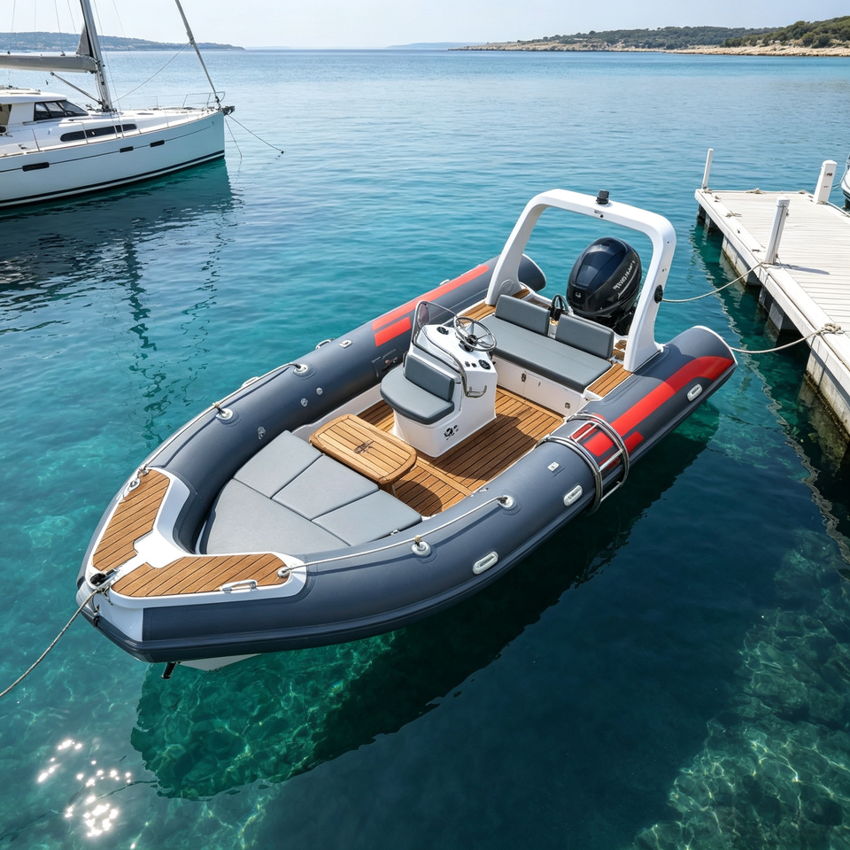 RIB 550D PVC Tube Fiberglass Fishing Boat for Coastal Recreation ...