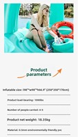 Île flottante gonflable géante surdimensionnée avec auvent, flotteur à chevaucher pour adultes, amusement, matériau PVC personnalisé 250x250x170cm