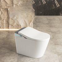 WC intelligent monobloc en céramique à double chasse, design moderne, avec bidet intégré, à poser au sol, électrique automatique, drainage en S