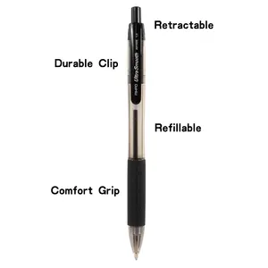 High Quality Pen Manufacturer Promotional Retractable Plastic Cheap Ball Pen 1.0mm Custom Black Ballpoint Pens Logo Printed