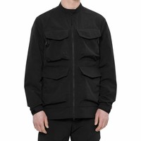 Chaqueta de Campo para Hombre, Nylon, Estilo Techwear, Múltiples Bolsillos, Cuello Alto, Impermeable, Transpirable, Ligera, Ropa de Calle, Personalizable OEM ODM