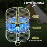 Nouvelle raquette électrique anti-moustiques pliable avec lampe d'attraction UV LED, rechargeable, sûre, grille à trois couches, portable et murale, tapette à mouches