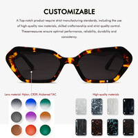 Lunettes de soleil tendance œil de chat rétro, monture carrée haut de gamme, petite monture, écaille de tortue, acétate