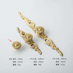 Poignées de commode et tirants de placard en cuivre vintage européens modernes pour cuisine, salon, hôtel - Product Image 5