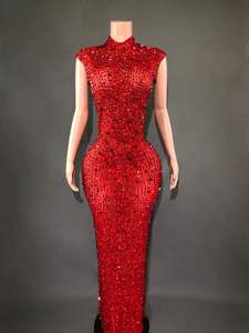 Vestido de Noite Novo de Verão Ecowalson para Mulheres, Vestido Longo com Malha de Diamante e Cashmere, Look Slim para Festas e Casamentos - Product Image 1