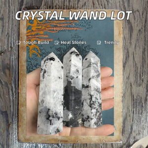 Varita de cristal tallada y grabada de amatista natural y cuarzo rosa, con punta de diamante, para la escuela, piedras curativas, artesanías, regalos, tendencia de moda - Product Image 2