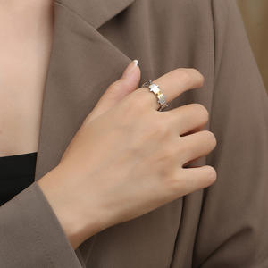 Anillos de Pareja de Titanio, Forma Irregular, Joyería de Boda, Color AB K R761 - Product Image 2