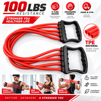Appareil d'exercice portable avec poignée ergonomique, tubes d'exercice TPE 100 LBS, outil d'entraînement complet pour la maison et la salle de sport