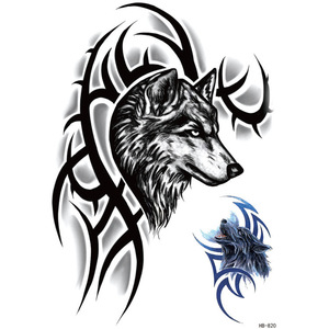 Nuevas Pegatinas <span class=keywords><strong>de</strong></span> Tatuajes Temporales Coloridas y Vibrantes con Diseño <span class=keywords><strong>de</strong></span> <span class=keywords><strong>Zorro</strong></span> y Lobo, Resistentes al Agua, para Mujeres, Hombres, Adultos y Adolescentes - Product Image 2