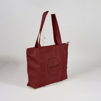 Tas Selempang Kanvas Merah Anggur Premium Tebal dengan Alas yang Diperkuat untuk Hadiah Promosi Bermerek dan Bingkisan Pameran Dagang