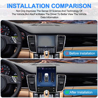 Pantalla Estilo Tesla de 12.1 Pulgadas, Radio para Auto con Android 14, Navegación GPS, Reproductor de DVD, CarPlay y Android Auto para Porsche Panamera 2010-2016