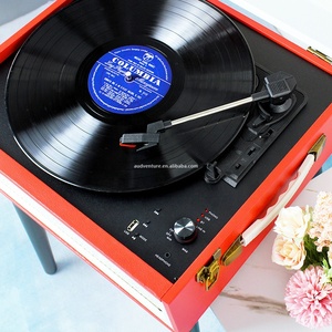 Thiết kế trưởng Antique Retro LP Máy nghe nhạc chống bụi Máy quay đĩa HIFI âm nhạc vinyl Máy nghe nhạc USB bàn xoay với loa tích hợp - Product Image 5