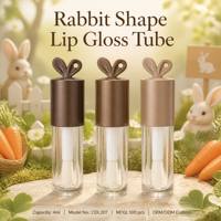 ISMAN En gros Tubes vides de 4 ml pour brillant à lèvres et huile à lèvres, design lapin, couleur café chocolat, avec grand applicateur et crochet, logo personnalisé