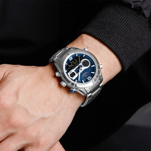 NAVIFORCE NF9232 Luxury Sports Watch For Men Luminous Waterproof Steel Band Quartz <b>Digital</b> Wrist Watch Male <b>Clock</b> - Product Image 5