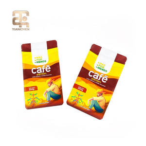 Premium Food Grade Pizza Coffee <b>Beans</b> Packaging Stand Pouch Valve Gravure Printed BOPP/VMPET/PE Material Customizable Zipper Top - Product Image 2