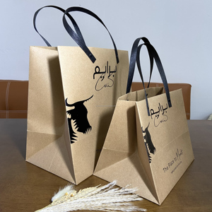 Sac en papier kraft brun biodégradable à prix compétitif avec logo personnalisé et poignées robustes pour les courses et la promotion - Product Image 5