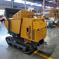 1-Tonnen-Raupendumper mit Hydraulik und hoher Entladefunktion, Mini-Gummikettenfahrzeug für den Transport von Baumwurfsmaterial im Obstgartenbau