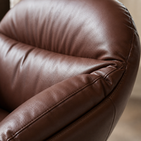 Fauteuil pivotant d'appoint en cuir écologique de style Mid-Century pour zone de réception, mobilier commercial