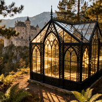 Kit de serre à ossature métallique avec panneaux en polycarbonate, parfait pour le jardin, montage facile en une journée