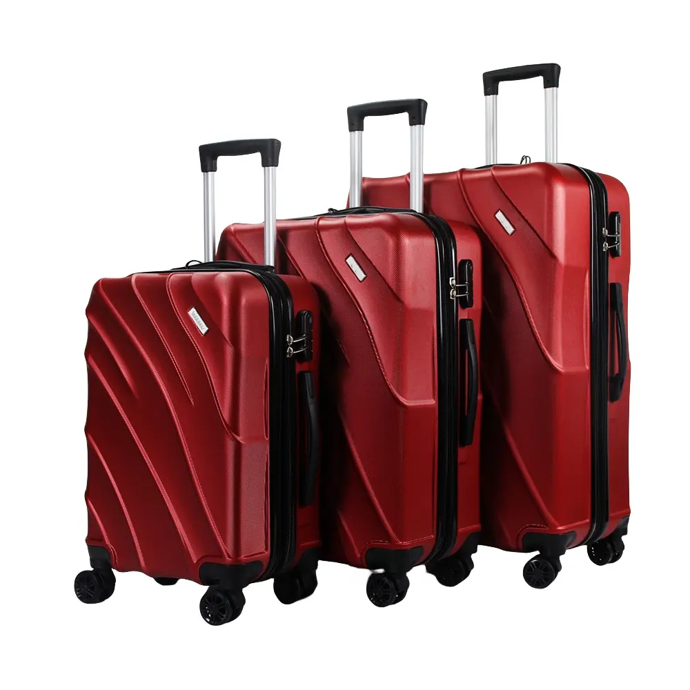 3Pcs Hard Shell Bagages Boîte de Voyage Valise Ensembles de Bagages avec Serrure à Combinaison Tsa