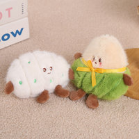 Breloques de sac en peluche courte en forme de Zongzi, boulette et pain vapeur, sur le thème alimentaire du Festival des Bateaux-Dragons, en fibre de polyester, vente en gros