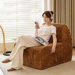 Sofá Individual Moderno de Terciopelo Tipo Nido Reclinable para Sala de Estar, Sillón Caterpillar para Descanso y Ocio en Balcón - Product Image 5