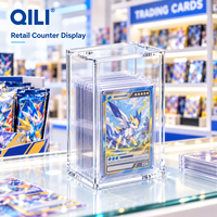 Boîtier de présentation vertical magnétique en acrylique transparent de 6 mm, personnalisé OEM/ODM, pour cartes TCG, rangement de boîtes de boosters, organisateur de collection, vente au détail