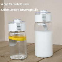 Bouteille d'eau transparente de haute qualité en gros avec couvercle à clapet, portable et anti-fuite, idéale pour le sport quotidien et les activités de plein air