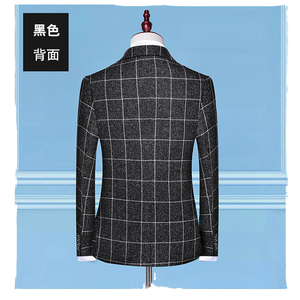 Traje de Boda de 3 Piezas para Hombre, Corte Entallado, Traje de Novio y de Negocios con Blazer Cruzado, Pantalones y Chaleco con Cierre - Product Image 1