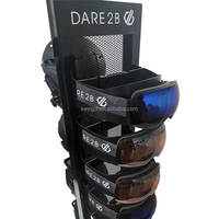 Support de sol en métal personnalisé, pour lunettes de natation, de sécurité, de vélo, avec étagères réglables, pièces