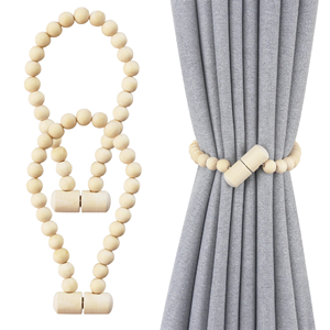 Wholesale Factory Price Long Wooden <b>Magnetic</b> <b>Curtain</b> Tiebacks Holders-Hooks Clip Durable Eco-Friendly Modern for Home Baptism - Product Image 1