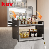 Système de réglage de la puissance à quatre niveaux, panier coulissant pour armoire en verre, ressort à gaz, tapis en EVA, alliage d'aluminium, verre trempé, charge de 15 kg, cuisine