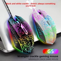 Mouse Gaming Ergonomis Sensor Optik USB Isi Ulang 6 Tombol Kanan Berkabel Luminous, Grosir Pabrik