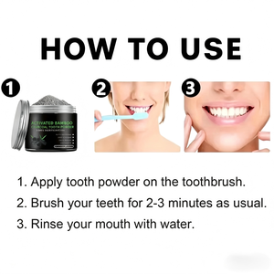 Poudre blanchissante pour les dents au <span class=keywords><strong>charbon</strong></span> de bambou activé, saveur menthe, nettoyage en profondeur, personnalisable - Product Image 2