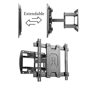 Chuyển động đầy đủ kép có khớp nối Arms xoay và nghiêng TV Wall Mount đối với hầu hết 50-90 inch TV lên đến 176lbs,VESA 600x500 mét