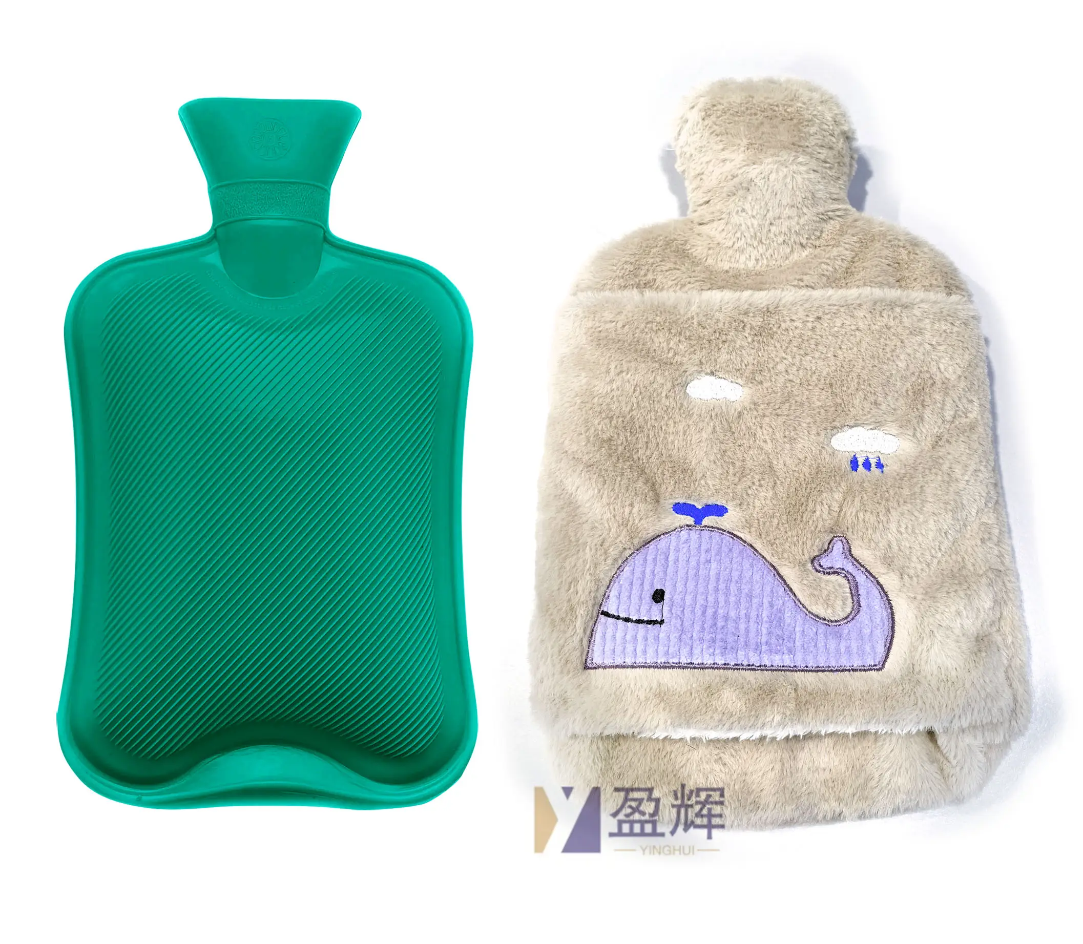 Groothandel Rubberen Warmwatervullende Warmwaterkruik 1000Ml Warmwaterzak Met Zachte Pluche Hoes