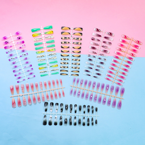 Ongles à pression personnalisés French Full Cover Ballerina Nails Tips Long Press On Nails - Product Image 2