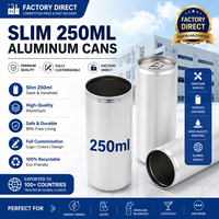 Fabricant d'usine, canettes de bière en aluminium métalliques personnalisées, fines, 250 ml, pour l'emballage des boissons